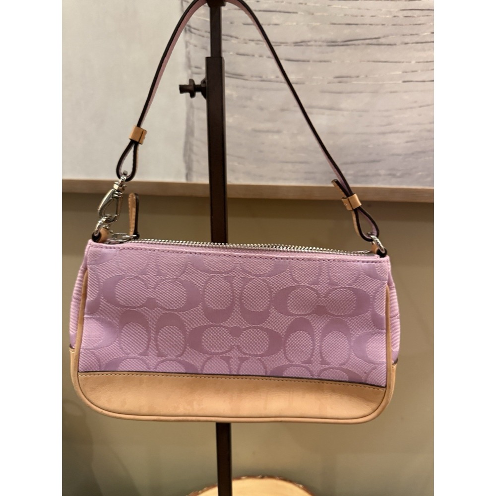 Coach Signature Mini Demi Bag Canvas Leather Bubblegum Pink 6094 Y2K Vintage - Picture 11 of 16